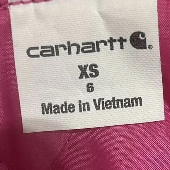 Carhartt Realtree Camo Quilted Vest Pink Girls Size XS 6 PREOWNED - Picture 3 of 10
